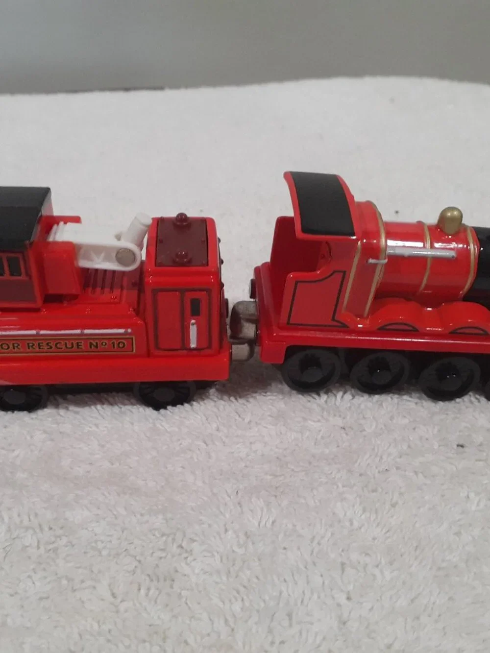 Thomas and Friends Railroad Tank engines: James. Spotlight & Hose car, Emily